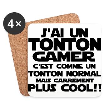j'ai un tonton gamer - Dessous de verre (lot de 4) - blanc - Devant