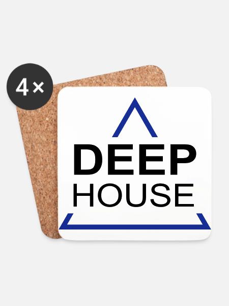 Deep House Design 001 - Coasters (set of 4) - white