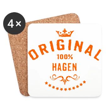 Städte Motiv Hagen City Geschenk - Untersetzer (4er-Set) - Weiß - Vorne