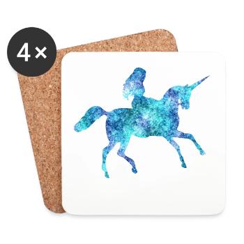 princesse licorne licorne princesse reine née débarrasser - Dessous de verre (lot de 4) - blanc - Devant