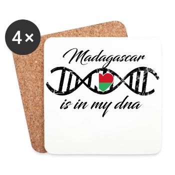 love my dns dna land country Madagascar - Untersetzer (4er-Set) - Weiß - Vorne