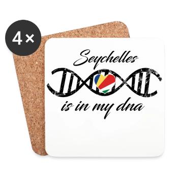 love my dns dna land country Seychelles - Untersetzer (4er-Set) - Weiß - Vorne