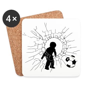 Fußball Junge - Untersetzer (4er-Set) - Weiß - Vorne