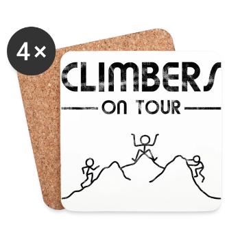 Escalade des montagnes - Grimpeurs sur le Tour - Dessous de verre (lot de 4) - blanc - Devant