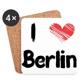 J'adore Berlin - Dessous de verre (lot de 4) - blanc - Devant
