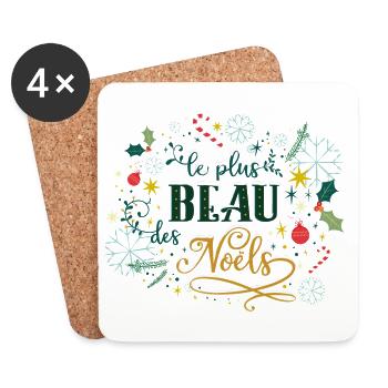 Vivez le plus beau des Noëls ! Décoration magique - Dessous de verre (lot de 4) - blanc - Devant