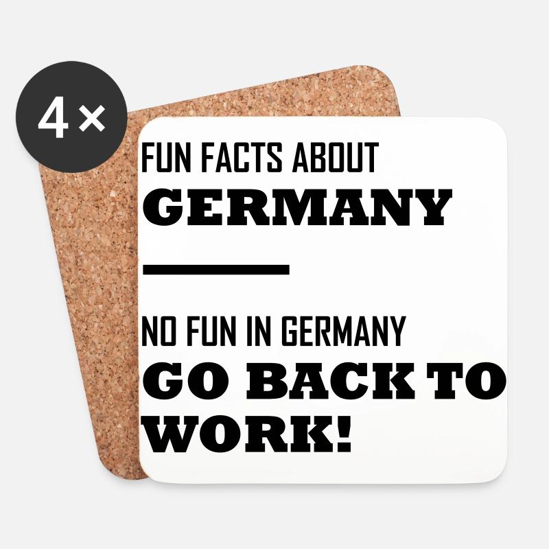 Fun Facts about Germany - No Fun in Germany - Untersetzer (4er-Set) - Weiß