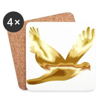 Dove Dove of Peace Gold Gift Idea - Coasters (set of 4) - white - Front
