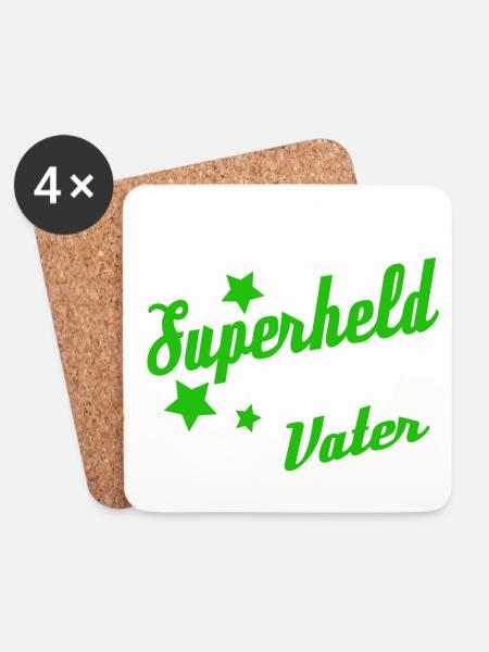 Papa ist mein Superheld - Untersetzer (4er-Set) - Weiß