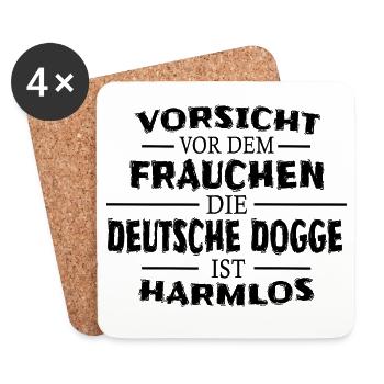Deutsche Dogge Hunde Shirt Geschenk - Untersetzer (4er-Set) - Weiß - Vorne