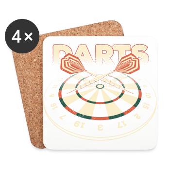 Darts 3D - Dart T-Shirts RAHMENLOS - Sport Club - Untersetzer (4er-Set) - Weiß - Vorne