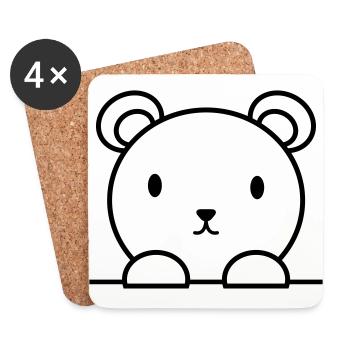 Bär - Untersetzer (4er-Set) - Weiß - Vorne