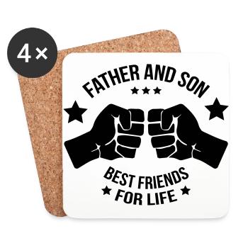 Father and son best friend - mutter - Untersetzer (4er-Set) - Weiß - Vorne
