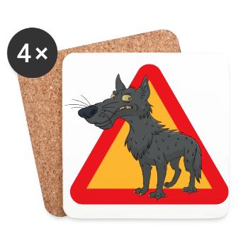 Wolf - Untersetzer (4er-Set) - Weiß - Vorne