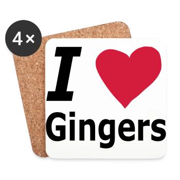 I love Gingers - Coasters (set of 4) - white - Front