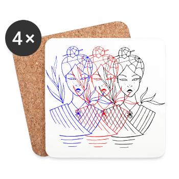 Asian Spidergirl - Coasters (set of 4) - white - Front