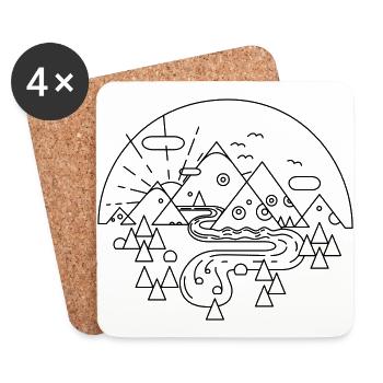 Montagnes du mal - Dessous de verre (lot de 4) - blanc - Devant