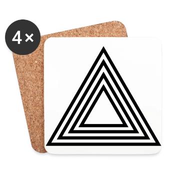 triangle_form - Dessous de verre (lot de 4) - blanc - Devant