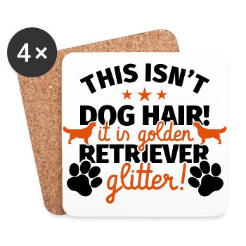 Énonciations drôles de cadeau de golden retriever - Dessous de verre (lot de 4) - blanc - Devant