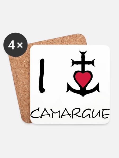 I love camargue - Coasters (set of 4) - white