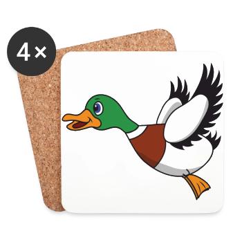 Flying duck - Coasters (set of 4) - white - Front