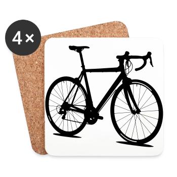 Silhouette de vélo de route - Dessous de verre (lot de 4) - blanc - Devant