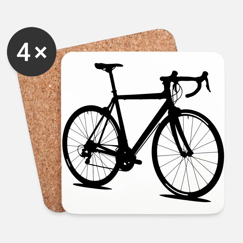 Rennrad Silhouette - Untersetzer (4er-Set) - Weiß