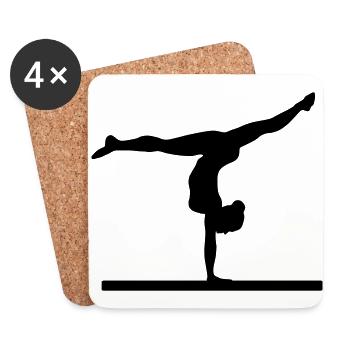 Gymnaste, gymnastique - Dessous de verre (lot de 4) - blanc - Devant