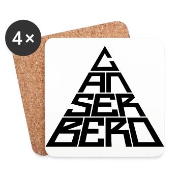 VECTORIZED CANSERBERO - Coasters (set of 4) - white - Front