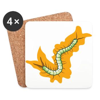 Poisonous scolopender centipede as crawling animal - Coasters (set of 4) - white - Front