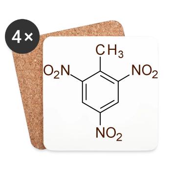 Trinitrotoluene - Untersetzer (4er-Set) - Weiß - Vorne
