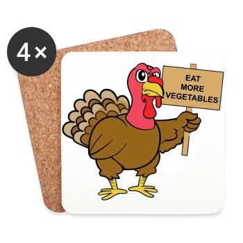 Thanksgiving Truthahn Pute - Untersetzer (4er-Set) - Weiß - Vorne