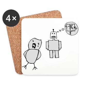 Robo Love - Dessous de verre (lot de 4) - blanc - Devant