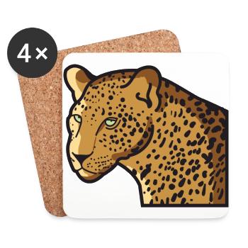 Leopard Wildkatze Großkatze im Wildlife Jungle - Untersetzer (4er-Set) - Weiß - Vorne
