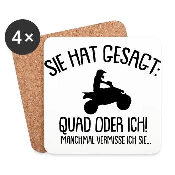 Sie hat gesagt Quad oder ich - Untersetzer (4er-Set) - Weiß - Vorne