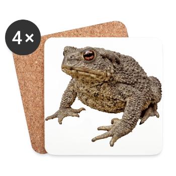 Toads bring luck and eat the gardener's enemies - Coasters (set of 4) - white - Front