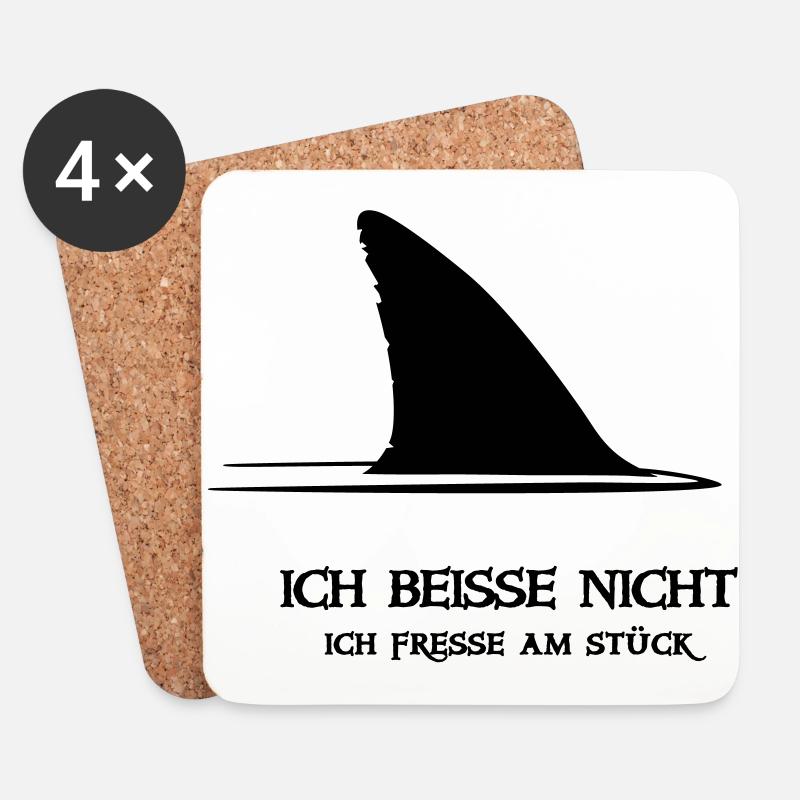 ~ I BITE NOT ~ - Coasters (set of 4) - white