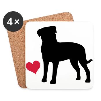 M. Rottweiler - Dessous de verre (lot de 4) - blanc - Devant