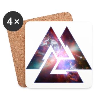 Cosmic Dreieck-Knoten - Untersetzer (4er-Set) - Weiß - Vorne