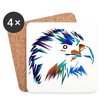 Falcon in dark Colorful - Coasters (set of 4) - white - Front