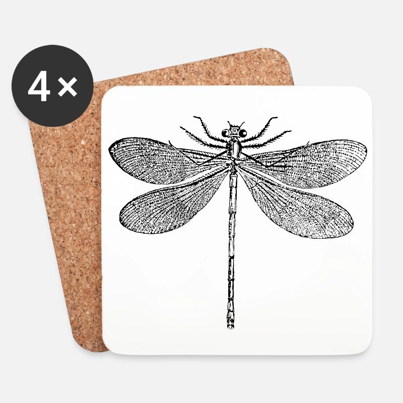Libelle - Untersetzer (4er-Set) - Weiß