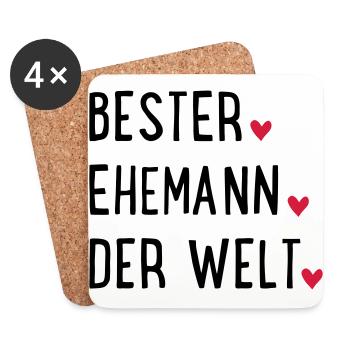 Bester Ehemann der Welt - Untersetzer (4er-Set) - Weiß - Vorne