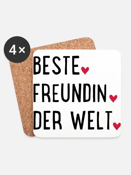 Beste Freundin - Untersetzer (4er-Set) - Weiß