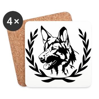 Schäferhund - Untersetzer (4er-Set) - Weiß - Vorne