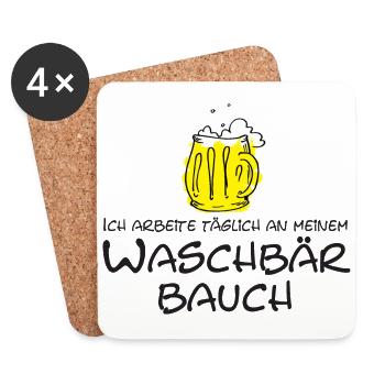 Waschbärbauch - Coasters (set of 4) - white - Front