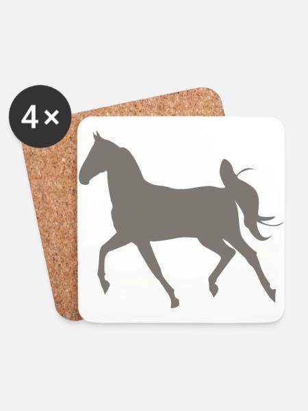 horse - Coasters (set of 4) - white