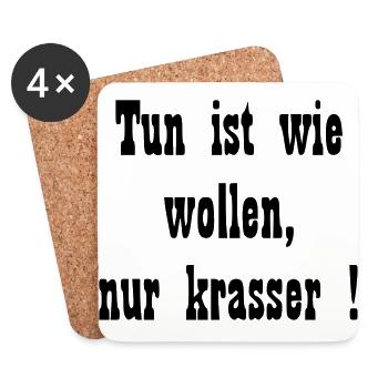 Motivation Spruch Business Sport - Untersetzer (4er-Set) - Weiß - Vorne