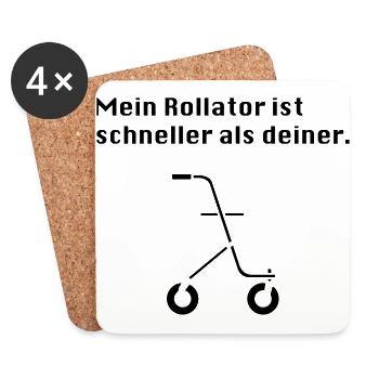 Rollator, Altersheim, Alter,Krankenhaus, Opa, Oma - Untersetzer (4er-Set) - Weiß - Vorne