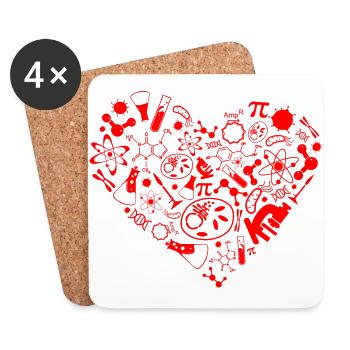 Science heart - Untersetzer (4er-Set) - Weiß - Vorne