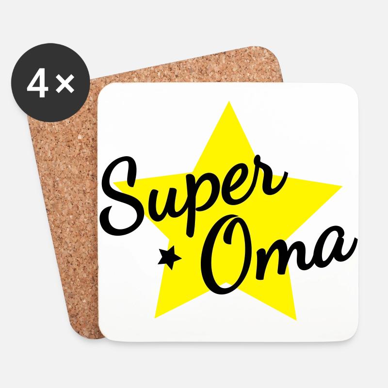 Super Oma - Untersetzer (4er-Set) - Weiß